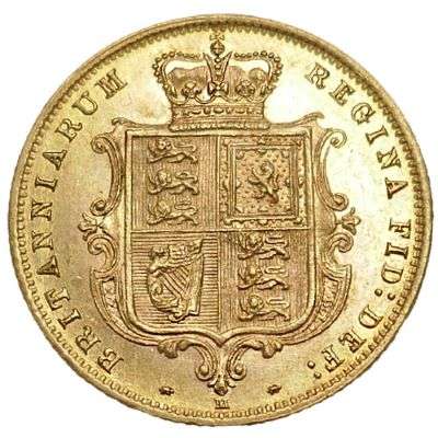 1884 M Australia Queen Victoria Young Head Shield Half Sovereign Gold Coin