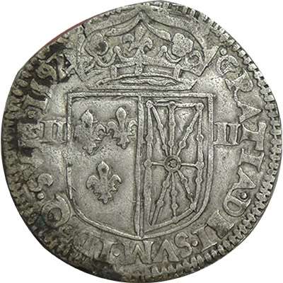 1592 France Henri IV 1/4 Ecu Silver Coin