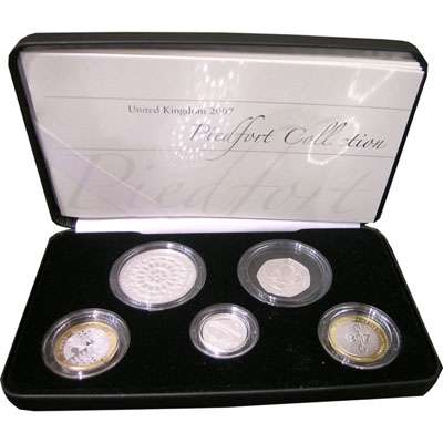 2007 United Kingdom Piedfort Collection Silver Proof Five Coins Set