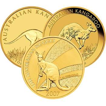 1 oz Australian Kangaroo  and Nugget Gold Bullion Coin - Mixed Dates