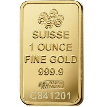 1 oz PAMP Suisse Gold Bullion Minted Bar (Loose)