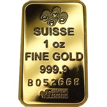 1 oz PAMP Suisse Minted Gold Bullion Bar (Loose)