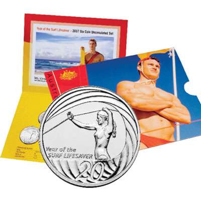 2007 Year of the Surf Lifesaver Six Coin Mint Set