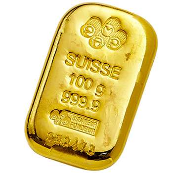 100 g PAMP Suisse Gold Bullion Cast Bar
