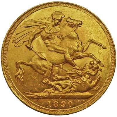 1890 S Australia Victoria Jubilee Head St George Sovereign Gold ...