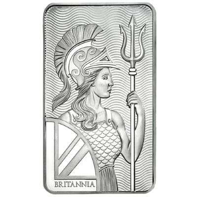 10 oz Royal Mint Lady Britannia Minted Silver Bullion Bar