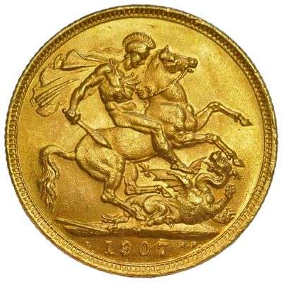 1907 M Australia King Edward VII St George Sovereign Gold Coin