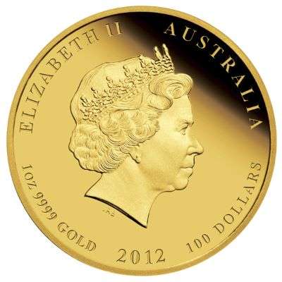 1 oz 2012 Australian Year of the Dragon Gold Bullion Coin - QEII - Proof Strike - Series II