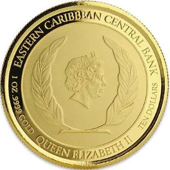1 oz 2018 St. Kitts & Nevis Brown Pelican Gold Bullion Coin