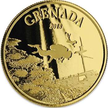 1 oz 2018 Grenada Diving Paradise Gold Bullion Coin