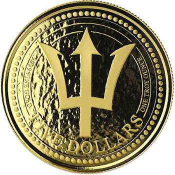 1 oz 2018 Barbados Trident Gold Bullion Coin