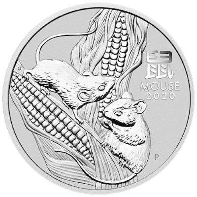 1 oz 2020 Australian Year of the Mouse Silver Bullion Coin - Series II