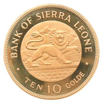 1905 - 1975 Sierra Leone 10 Gulden Gold Proof Coin