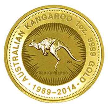 1 oz 2014 Australian Kangaroo Gold Bullion Coin - 25th Anniversary Issue