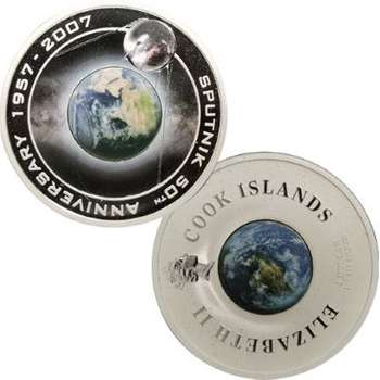 1 oz 2007 Sputnik 50th Anniversary Silver Orbital Proof Coin