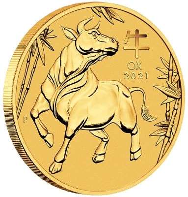 1 oz 2021 Australian Lunar Year of the Ox Gold Bullion Coin
