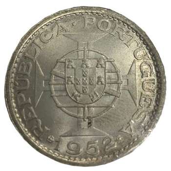 1952 Macao 5 Patacas Silver Coin