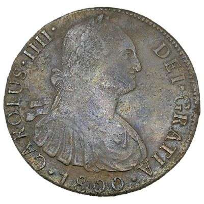 1800 Peru Carlous IV 8 Reales Bust Dollar Silver Coin