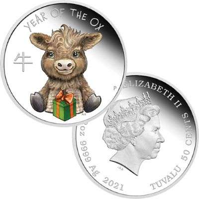 1/2 oz 2021 Silver Baby Ox Proof Coin