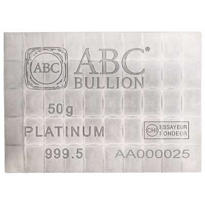 50 g (50 x 1g) ABC Combibar Platinum Bullion Minted Bar