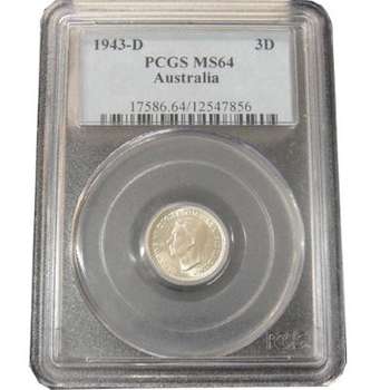 1943 D Australia King George VI Threepence Silver Coin