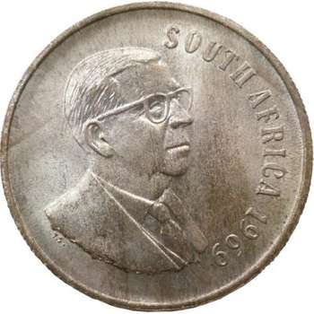 1969 South Africa 1 Rand Silver Coin