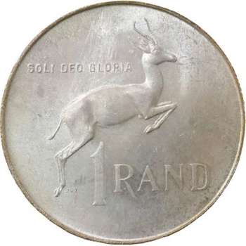1967 South Africa 1 Rand Silver Coin