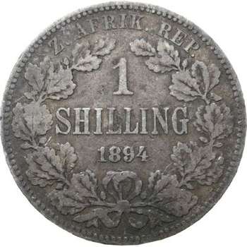 1894 South Africa 1 Shilling Silver Coin