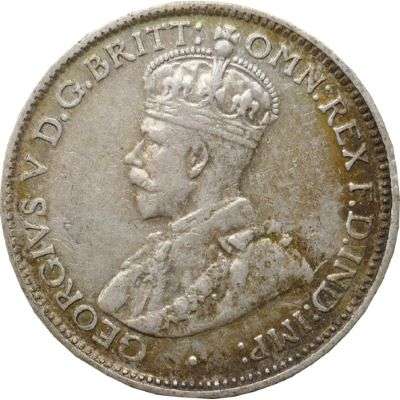 1935 Australia King George V Sixpence Silver Coin