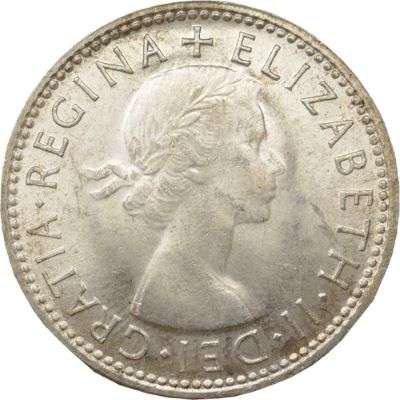 1953 Australia Queen Elizabeth II Shilling Silver Coin