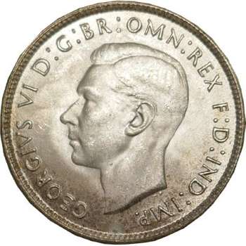 1944 S Australia King George VI Florin Silver Coin
