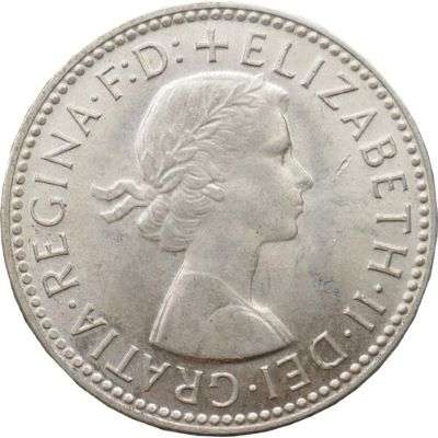 1960 Australia Queen Elizabeth II Shilling Silver Coin