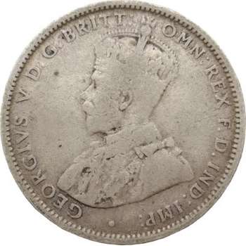 1915 Australia King George V One Shilling Silver Coin