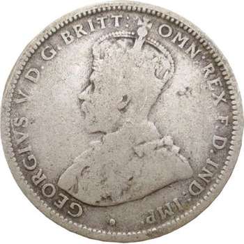 1915 Australia King George V One Shilling Silver Coin