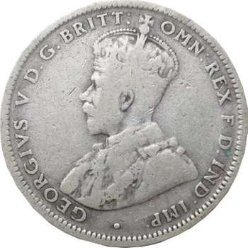 1921 Australia King George V Shilling Silver Coin
