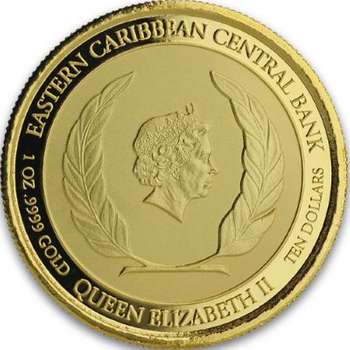 1 oz 2019 St. Kitts & Nevis Brown Pelican Gold Bullion Coin