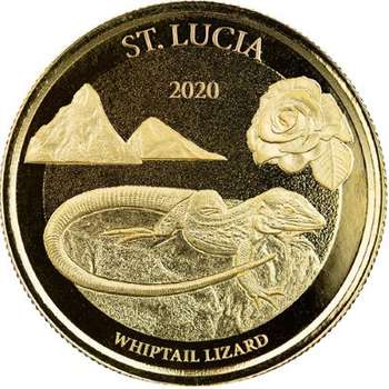 1 oz 2020 St. Lucia Whiptail Lizard Gold Bullion Coin