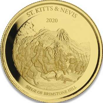 1 oz 2020 St. Kitts & Nevis Siege of Brimstone Hill Gold Bullion Coin
