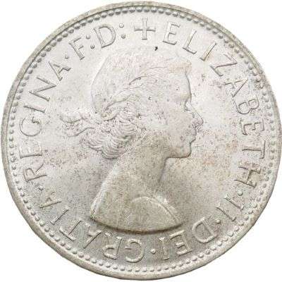 1958 Australia Queen Elizabeth II Florin Silver Coin