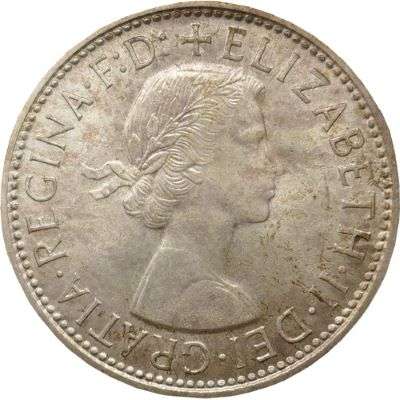 1960 Australia Queen Elizabeth II Florin Silver Coin

