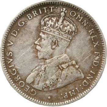 1918 M Australia King George V One Shilling Silver Coin