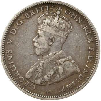 1920 M Australia King George V One Shilling Silver Coin