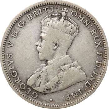 1924 Australia King George V One Shilling Silver Coin