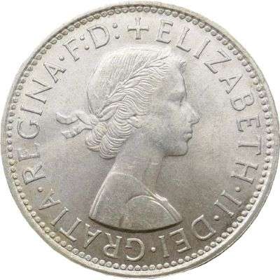 1960 Australia Queen Elizabeth II Florin Silver Coin