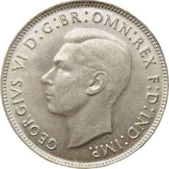 1944 Australia King George VI Florin Silver Coin