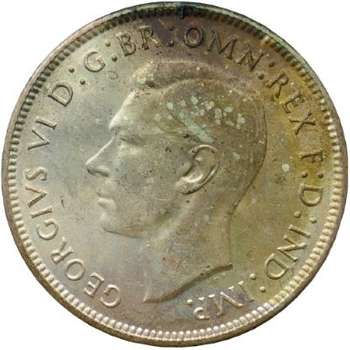 1943 S Australia King George VI Florin Silver Coin