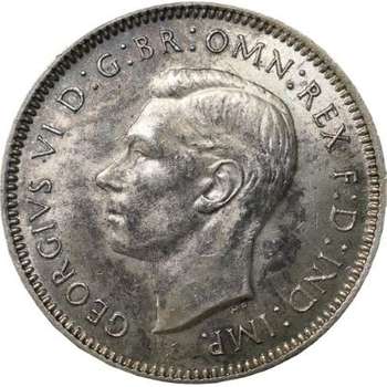 1938 Australia King George VI Shilling Silver Coin