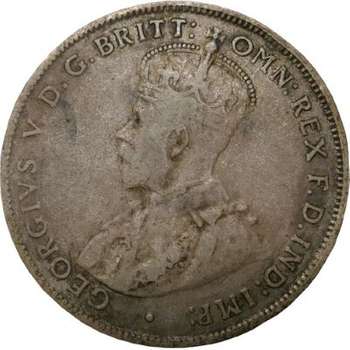 1933 Australia King George V Florin Silver Coin
