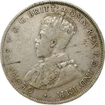 1933 Australia King George V Florin Silver Coin