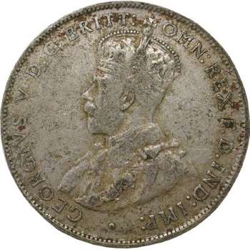 1933 Australia King George V Florin Silver Coin
